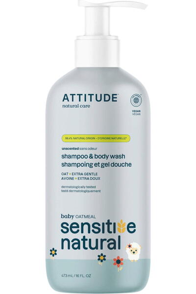 Attitude Sampon si Gel de Dus 2in1 pentru Bebelusi Sensitive Skin Baby 473ml