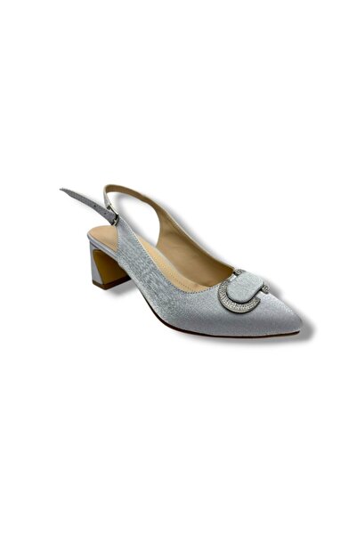 Cakgo Desire 472(342)-26 Striped Glittery Satin Stone Square Heel Women's Sho...