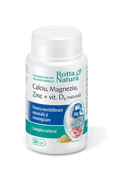 Rotta Natura Calciu Magneziu Zinc + Vitamina D2 Naturala 30cps