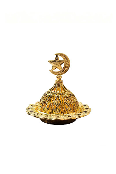 GGEROU Golden Metal Tabletop Censer Incense Burner with Hollow Design, Multif...