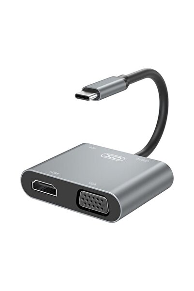 Xo HUB multiport 4in1, TypeC la USB-A,HDMI 4K 30Hz, VGA 1080P 60Hz HUB001