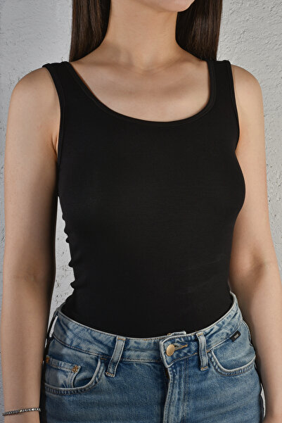 Femira Magaza Women's Ribbed Strap Basic Athlete Top Stretchy Fabric
