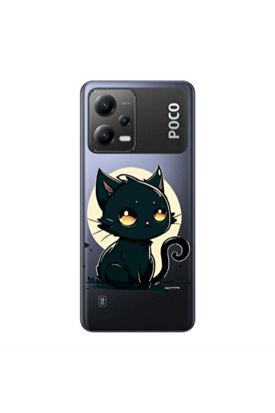 Other Xiaomi Poco X5 Black Cat Transparent Silicone TPU Θήκη