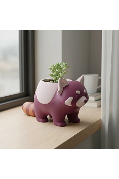 OEM Mini Ghiveci Decorativ Model Panda Imprimat 3D - Purple red compozit mat