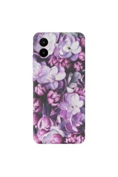 Other Xiaomi Redmi A1 Purple Flowers Transparent Silicone TPU Θήκη