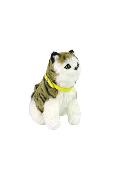 LeanToys Pisica de plus, LeanToys, 19 x 17 x 13 cm, Multicolor