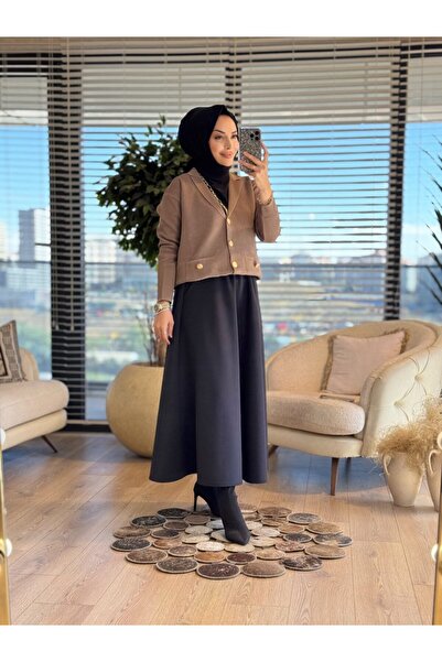 Merwishop سترة تريكو MRW1509 باللون البني