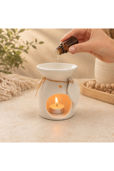 Lara Karma Yaprak Detaylı Seramik Buhurdanlık – Dekoratif Aromaterapi Buhurda...