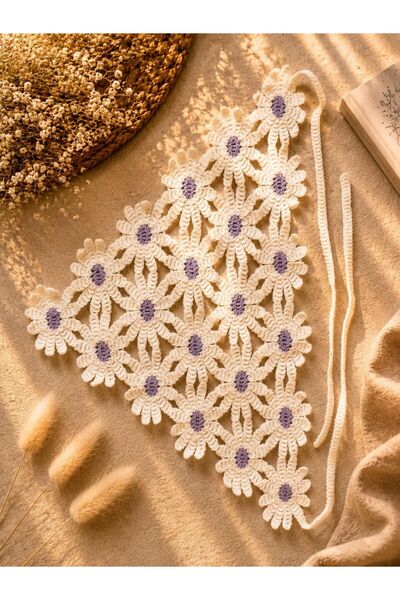 alinastore Tie-Up Summer Hair Bandanas with Flower Motifs