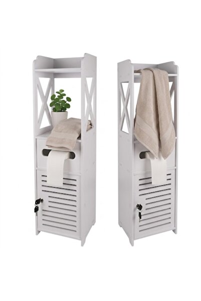 Ruhhy Dulap baie vertical 80x20x21 cm, cu suport hartie igienica, incuietoare...