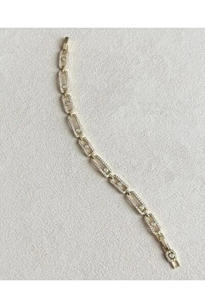 Haziran Accessory, Paperclip Model Stone Meska Bracelet