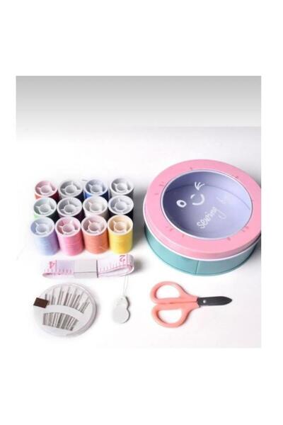 abnturk Özel Kutulu Dikiş Seti Seyahat Seti İğne İplik Mini Makaslı Set
