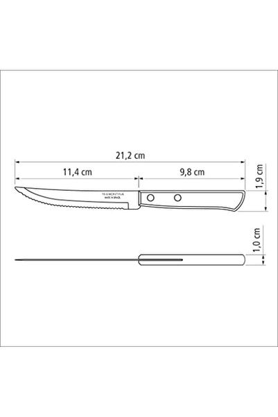 Yıldızan Avelune Store Churrasco 21198/715 Steak Knife (6-Piece Blister) Avel...