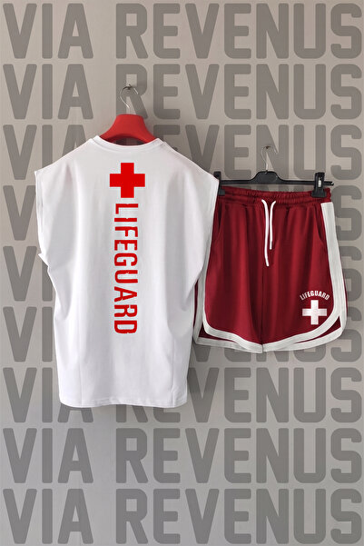 Vordevia Lifeguard / Lifeguarding Back Printed Zero Sleeve Crew Neck White Sp...