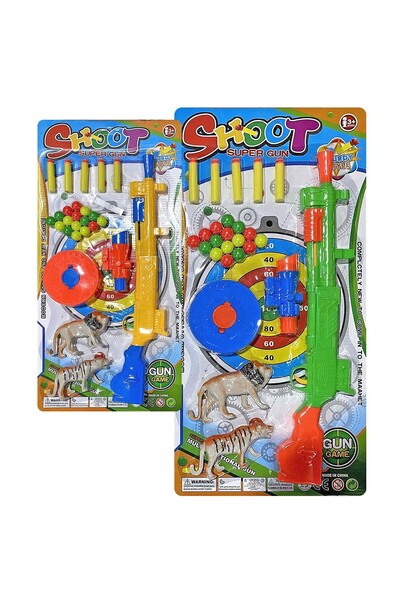 ToyMarkt Παιχνίδι Σκοποβολής με Ζώα, Σφαιρίδια και Βελάκια σε Κάρτα 57x28x3εκ...