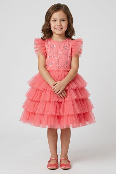 Luna Moon Kids Girl Embellished Dress, Pink