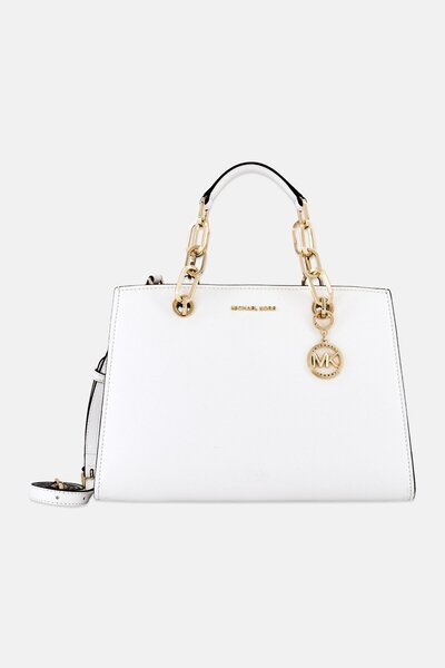 Michael Kors Women Brand Logo Satchel Bag, White