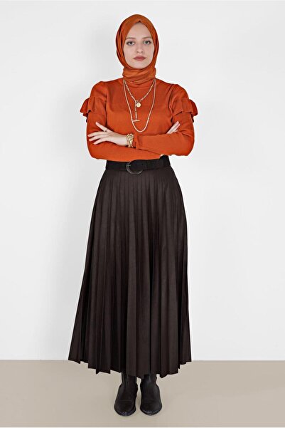 Alvina Pilized Leather Skirt 60205