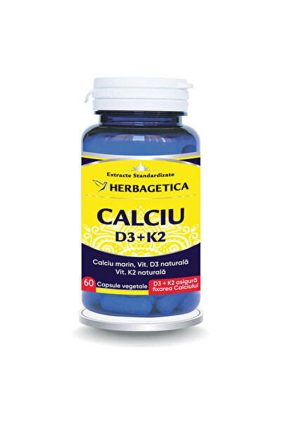 herbagetica Calciu + D3 + K2 Mena Q7 Naturala 60cps