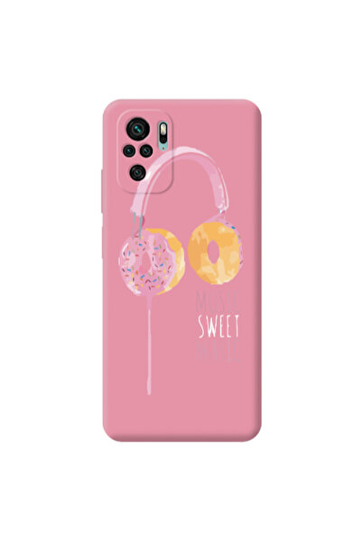 Other Xiaomi Redmi Note 10S Donut earphone Pink Colored Silicone TPU Θήκη