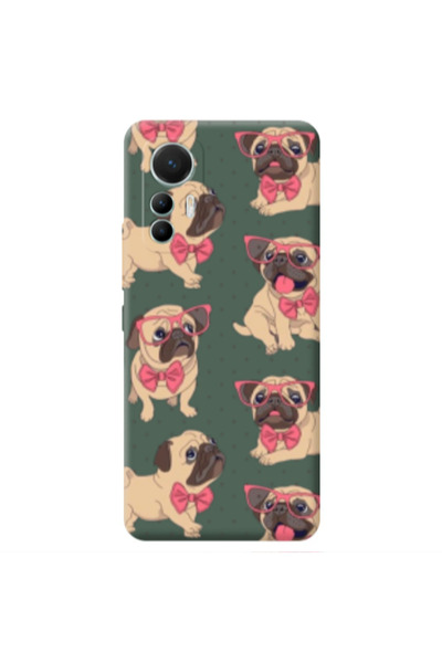 Other Xiaomi Mi 12 Lite Dog Spectacled Dark Green Colored Silicone TPU Θήκη