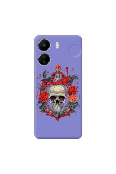Other Xiaomi Redmi 13C Flower head Purple Colored Silicone TPU Θήκη