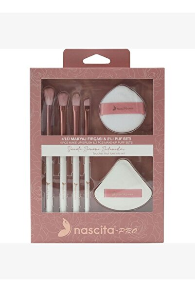 nascita 4-Piece Makeup Brush & 2-Piece Makeup Puff Set 162