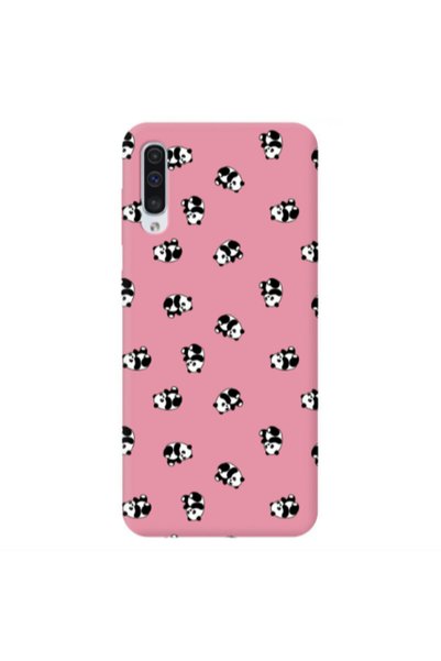 Other Samsung A50 Small Pandas Pink Colored Silicone TPU Θήκη