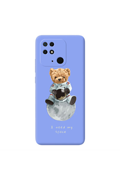 Other Xiaomi Redmi 10C Bear in space Light Purple Colored Silicone TPU Θήκη