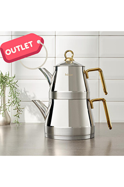 Hisar ORLANDO GOLD İndüksiyon Tabanlı Midi Çelik Çaydanlık **OUTLET**