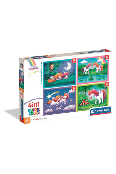 CLEMENTONI Puzzle 4 in 1, Clementoni, Unicorni, 12-16-20-24 piese