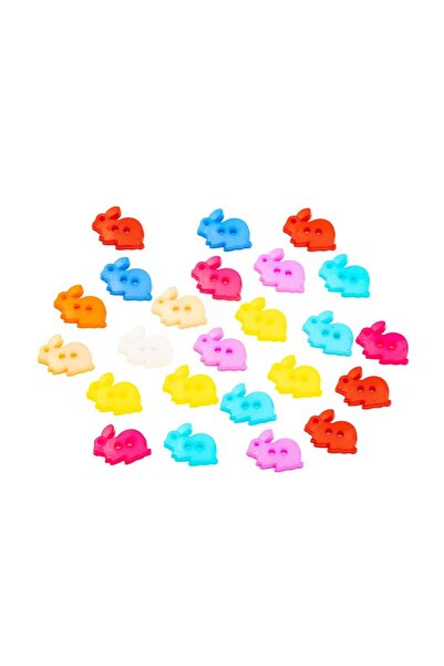 MC Micostore Accesorii creatie - nasturi iepuri plastic, diverse culori, 18mm...