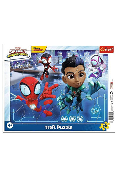 Trefl Puzzle înrămat de 25 de piese - Spidey și prietenii săi (31435)