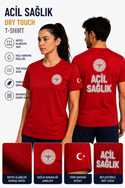 UMAY ÜNİFORMA 112 Acil Sağlık Tişörtü ATT Paramedik Dry Touch Penye Tişört Re...
