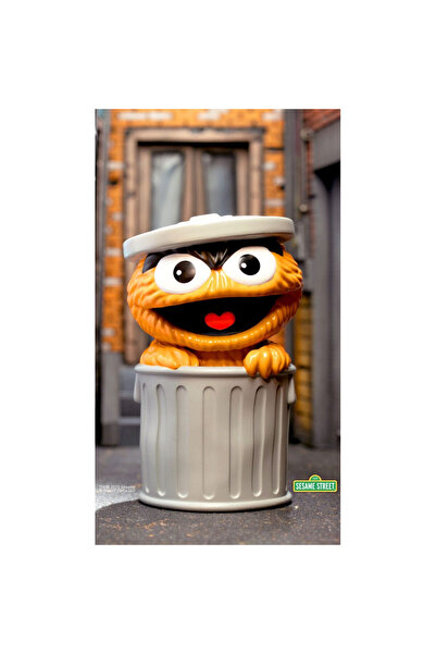OEM Figurină de vinil Oscar the Grouch din Sesame Street - 13 cm, Portocaliu