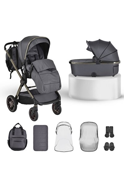 Cangaroo Cărucior 2in1 I Click Gray, Aluminiu, One Touch, Scaun Reversibil, 0...