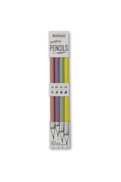 OEM Set IF Bookaroo 4 creioane grafit pastel (2H, HB, 2B, 4B)