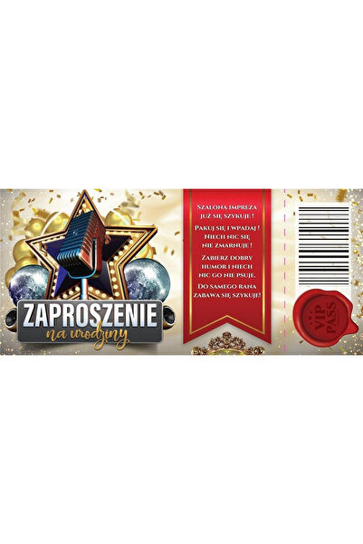 OEM Invitații de ziua YEKU 10 bucăți. 112x226 mm, hârtie 350g, lac UV