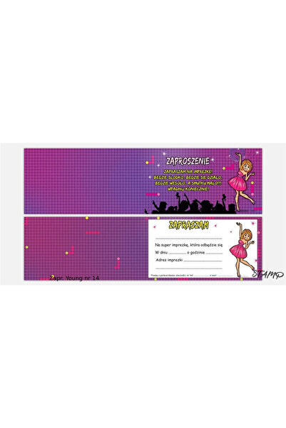 OEM Invitații Young nr. 14 – Ștampilă, 10 buc. + 10 plicuri, 186x102 mm
