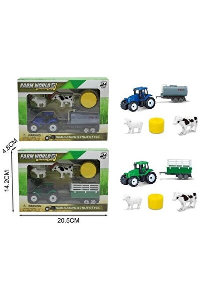 OEM Merkpol FARM WORLD set fermă tractor cu remorcă și animale MIX