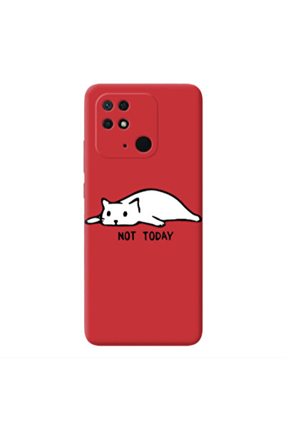 Other Xiaomi Redmi 10C Not Today Red Colored Silicone TPU Θήκη