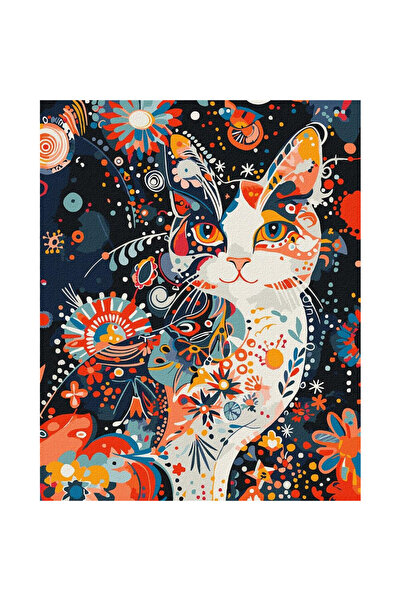 ideyka Kit pictura pe numere, tablou de colorat Ideyka, Pisicuta gingas, pe p...