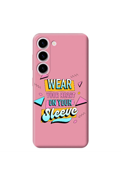 Other Samsung S23 Plus Wear Your Heart Pink Colored Silicone TPU Θήκη