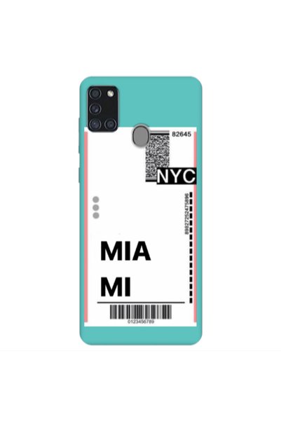 Other Samsung A21S Miami NYC Turquoise Colored Silicone TPU Θήκη