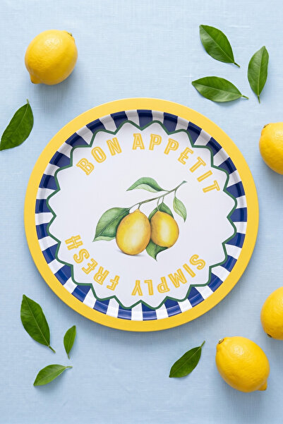 EVLE Metal Tray, 31.5 cm Simply Lemon