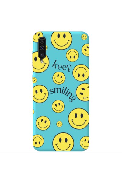 Other Samsung A70 Keep Smiling Turquoise Colored Silicone TPU Θήκη