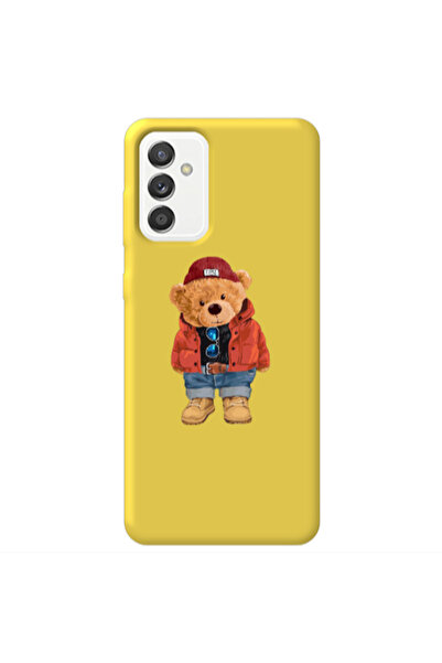 Other Samsung M13 Bear in a hat Yellow Colored Silicone TPU Θήκη