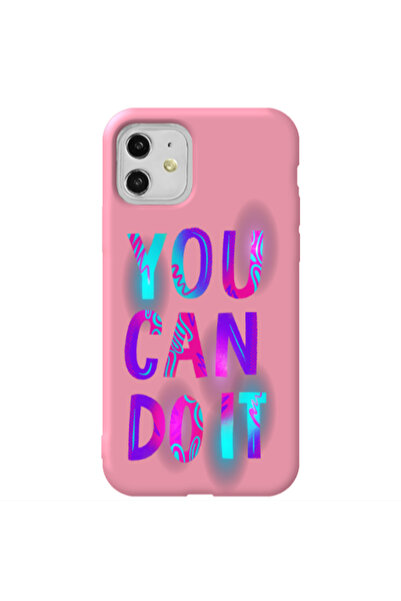 Other Apple iPhone 11 You Can Doit Pink Colored Silicone TPU Θήκη