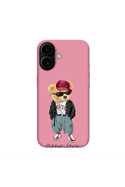 Other Apple Iphone 16 plus Hip hop style Pink Colored Silicone TPU Θήκη