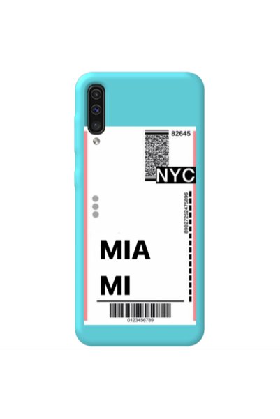 Other Samsung A70 Miami NYC Turquoise Colored Silicone TPU Θήκη